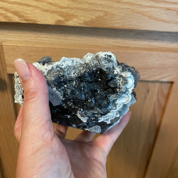 HUGE Blue fluorite on milky quartz cluster formation from Inner Mongolia, China - Picture 4 of 11